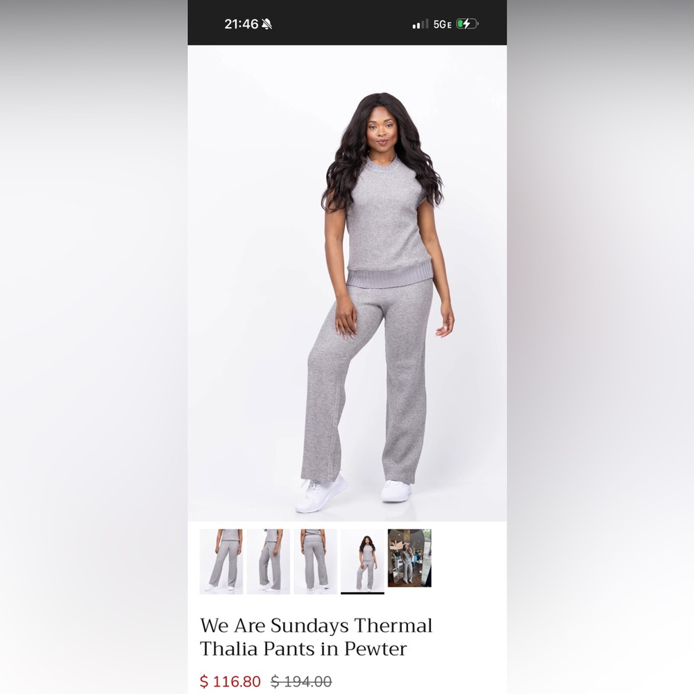 We are Sundays Sunday in Brooklyn Pewter Wide-Leg Knit Pants